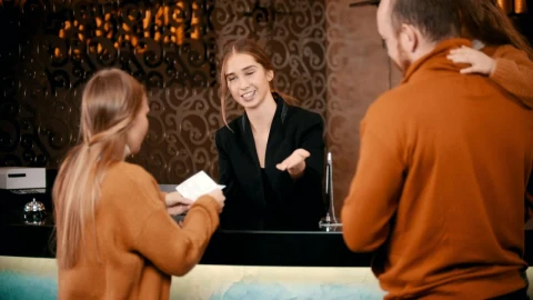 Stock Video A Family Checking In A Luxury Hotel Live Wallpaper for PC - Free Live Wallpaper