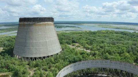Stock Video Abandoned Cooling Towers Near Chernobyl Live Wallpaper for PC - Free Live Wallpaper
