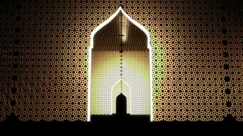 Stock Video Abstract Concept Of Doors With Islamic Design Live Wallpaper for PC - Free Live Wallpaper