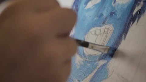 Stock Video Abstract Face Of Blue Color Being Painted Live Wallpaper for PC - Free Live Wallpaper