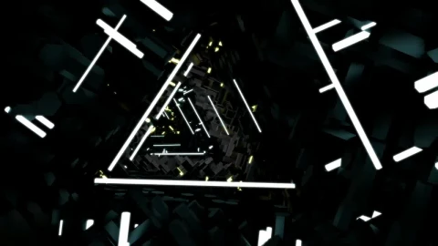 Stock Video Abstract Tunnel Of Dark Triangular Lights Live Wallpaper for PC - Free Live Wallpaper