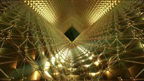 Stock Video Abstract Tunnel Of Golden Figures Patterns Live Wallpaper for PC - Free Live Wallpaper