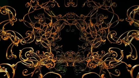Stock Video Abstract Tunnel With Golden Branch Shapes Live Wallpaper for PC - Free Live Wallpaper