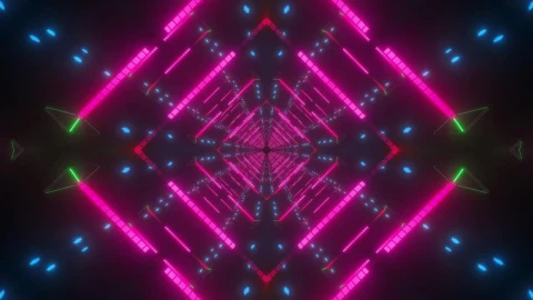 Stock Video Abstract Tunnel With Pink Blue And Violet Lights Live Wallpaper for PC - Free Live Wallpaper