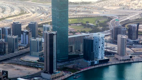 Stock Video Abu Dhabi Skycrapers And Traffic On The Roads Live Wallpaper for PC - Free Live Wallpaper
