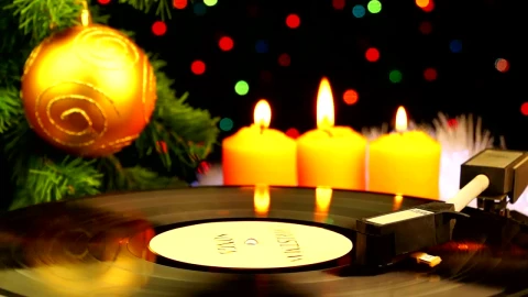 Stock Video Acetate Disc Spinning In A Christmas Atmosphere Live Wallpaper for PC - Free Live Wallpaper