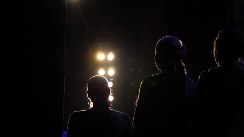 Stock Video Actors Silhouetted Against A Stage Light Live Wallpaper for PC - Free Live Wallpaper