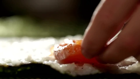 Stock Video Adding Fish And Cheese To A Sushi Roll Live Wallpaper for PC - Free Live Wallpaper