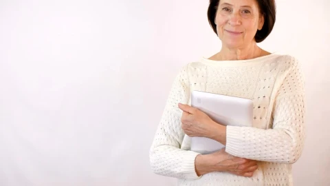 Stock Video Adult Woman Smiling With A Tablet Live Wallpaper for PC - Free Live Wallpaper
