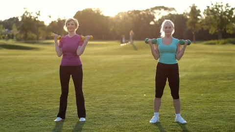 Stock Video Adult Women Exercising With Dumbbells Live Wallpaper for PC - Free Live Wallpaper