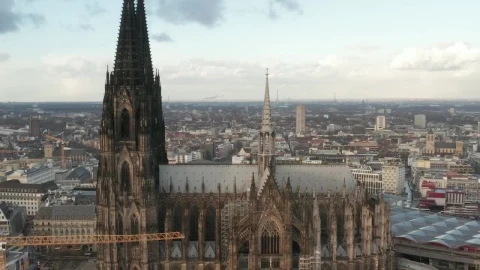 Stock Video Aerial Front View Of A Cathedral In The City Live Wallpaper for PC - Free Live Wallpaper