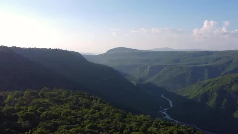 Stock Video Aerial Landscape Over A Vegetation Covered Canyon Live Wallpaper for PC - Free Live Wallpaper