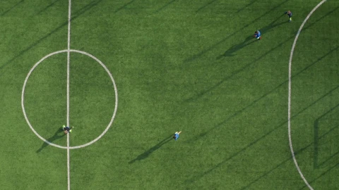 Stock Video Aerial Overhead View Of A Small Soccer Court Live Wallpaper for PC - Free Live Wallpaper
