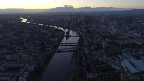 Stock Video Aerial Panoramic View Of A River Across The City Live Wallpaper for PC - Free Live Wallpaper