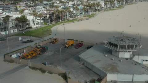 Stock Video Aerial Shot Of A Beach Area Of Volleyball Courts Live Wallpaper for PC - Free Live Wallpaper