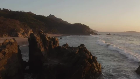 Stock Video Aerial Shot Of A Beach With Sea Waves Live Wallpaper for PC - Free Live Wallpaper