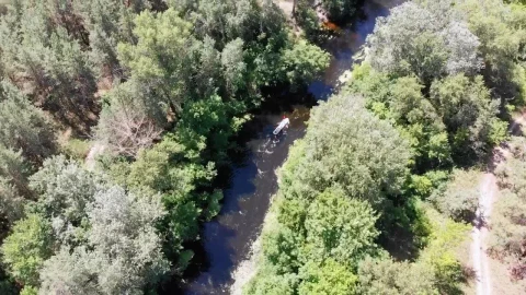 Stock Video Aerial Shot Of A Canoe Ride On A River Live Wallpaper for PC - Free Live Wallpaper