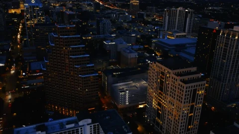 Stock Video Aerial Shot Of A City At Night Live Wallpaper for PC - Free Live Wallpaper
