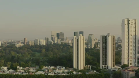 Stock Video Aerial Shot Of A Large City Surrounding A Huge Park  Larg Live Wallpaper for PC - Free Live Wallpaper