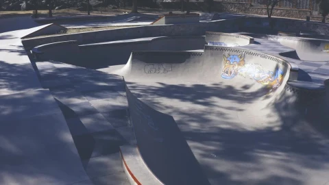 Stock Video Aerial Shot Of A Skater Skating In A Bowl Live Wallpaper for PC - Free Live Wallpaper