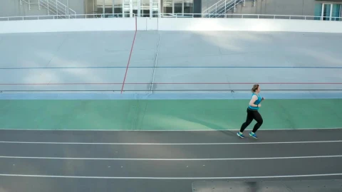 Stock Video Aerial Shot Of A Woman Running Live Wallpaper for PC - Free Live Wallpaper