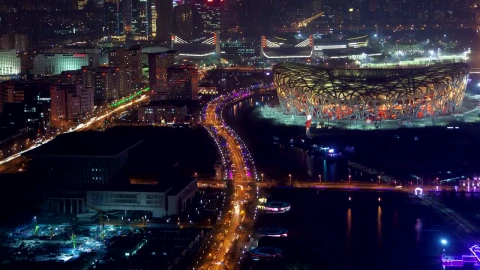 Stock Video Aerial Shot Of Beijing At Night Live Wallpaper for PC - Free Live Wallpaper