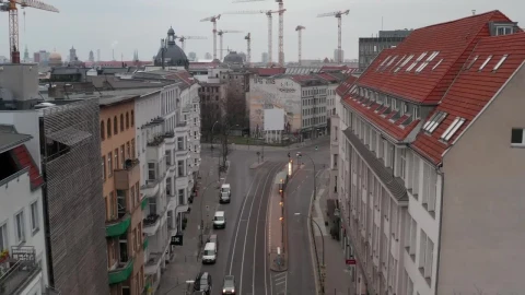 Stock Video Aerial Shot Of Berlin With Buildings Under Construction Live Wallpaper for PC - Free Live Wallpaper