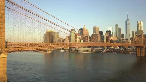Stock Video Aerial Shot Of The Brooklyn Bridge And The City Live Wallpaper for PC - Free Live Wallpaper