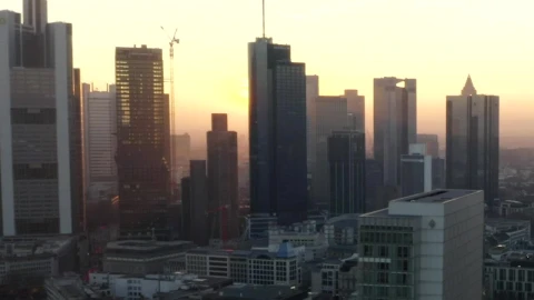 Stock Video Aerial Shot On Frankfurt At Sunrise Live Wallpaper for PC - Free Live Wallpaper