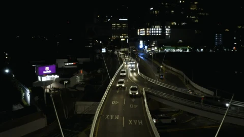 Stock Video Aerial Shot With Frontal View To Night Traffic Live Wallpaper for PC - Free Live Wallpaper