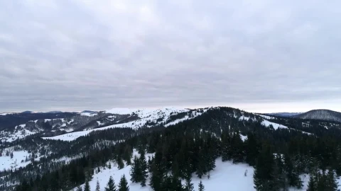 Stock Video Aerial Skyline Of Snowy Mountains With Cloudy Sky Live Wallpaper for PC - Free Live Wallpaper