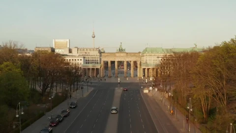 Stock Video Aerial Tour Of An Empty German Avenue Live Wallpaper for PC - Free Live Wallpaper