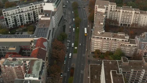 Stock Video Aerial Tour Over A Typical German Main Avenue Live Wallpaper for PC - Free Live Wallpaper