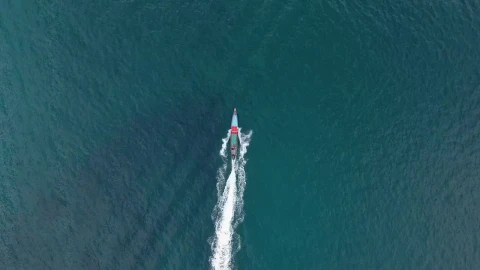 Stock Video Aerial Tracking Shot Of A Boat In The Sea Live Wallpaper for PC - Free Live Wallpaper