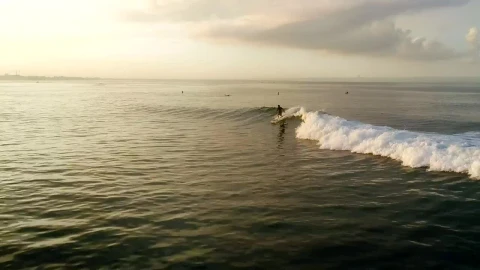 Stock Video Aerial Tracking Shot Of A Man Surfing On The Ocean Live Wallpaper for PC - Free Live Wallpaper