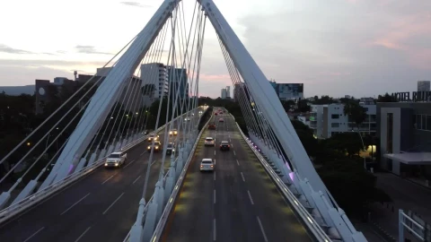 Stock Video Aerial Travel Above A Highway In The City Live Wallpaper for PC - Free Live Wallpaper