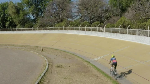 Stock Video Aerial Video Tracking A Cyclist On A Track Live Wallpaper for PC - Free Live Wallpaper