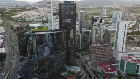 Stock Video Aerial View Above The Skyscrapers Of A City Live Wallpaper for PC - Free Live Wallpaper