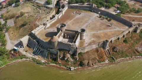 Stock Video Aerial View Of A Fortress By The Ocean Live Wallpaper for PC - Free Live Wallpaper