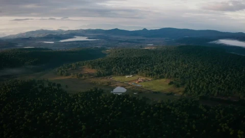 Stock Video Aerial View Of A Green Forest With Mountains And Lakes Live Wallpaper for PC - Free Live Wallpaper