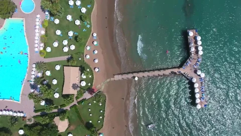 Stock Video Aerial View Of A Hotel By The Ocean Live Wallpaper for PC - Free Live Wallpaper
