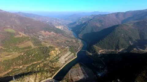 Stock Video Aerial View Of A Hydroelectric Power Plant Live Wallpaper for PC - Free Live Wallpaper