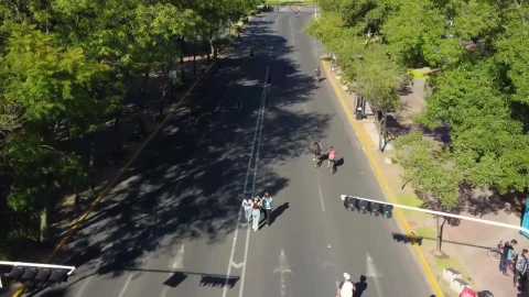 Stock Video Aerial View Of A Path In A Park With Sportsmen Live Wallpaper for PC - Free Live Wallpaper