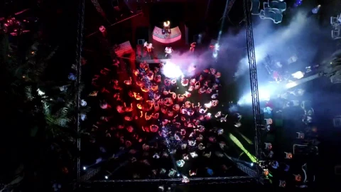 Stock Video Aerial View Of A Nightclub Crowd Live Wallpaper for PC - Free Live Wallpaper
