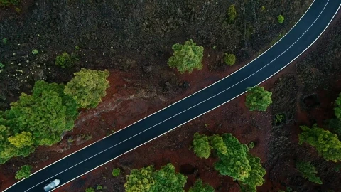 Stock Video Aerial View Of A Road In The Countryside Live Wallpaper for PC - Free Live Wallpaper