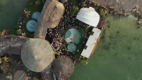 Stock Video Aerial View Of A Small Spring Festival In The Beach Live Wallpaper for PC - Free Live Wallpaper