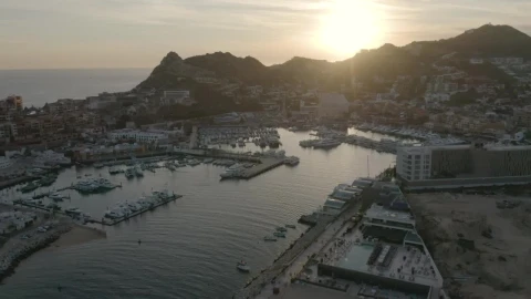 Stock Video Aerial View Of A Tourist Port During Sunset Live Wallpaper for PC - Free Live Wallpaper
