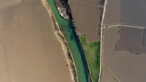 Stock Video Aerial View Of Agricultural Fields And A River Live Wallpaper for PC - Free Live Wallpaper
