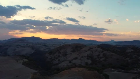 Stock Video Aerial View Of An Arid Landscape During Sunset Live Wallpaper for PC - Free Live Wallpaper