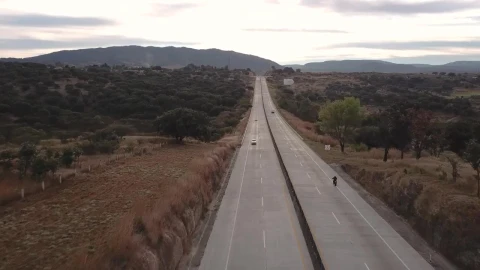 Stock Video Aerial View Of Biker Riding A Motorcycle Live Wallpaper for PC - Free Live Wallpaper